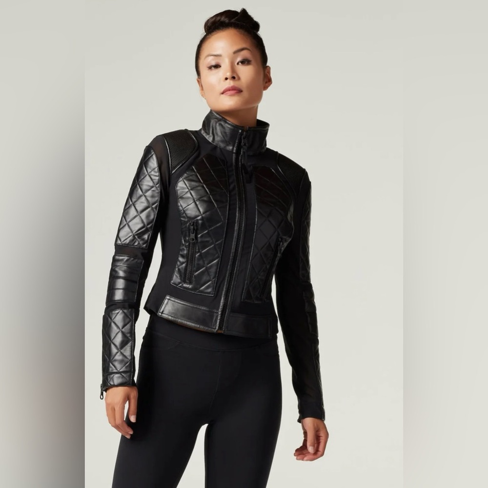 Classic Leather Mesh Moto Jacket